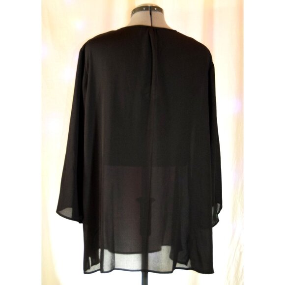 Cato Black/ Red Sheer Floral Top size 18/20W - Picture 3 of 4